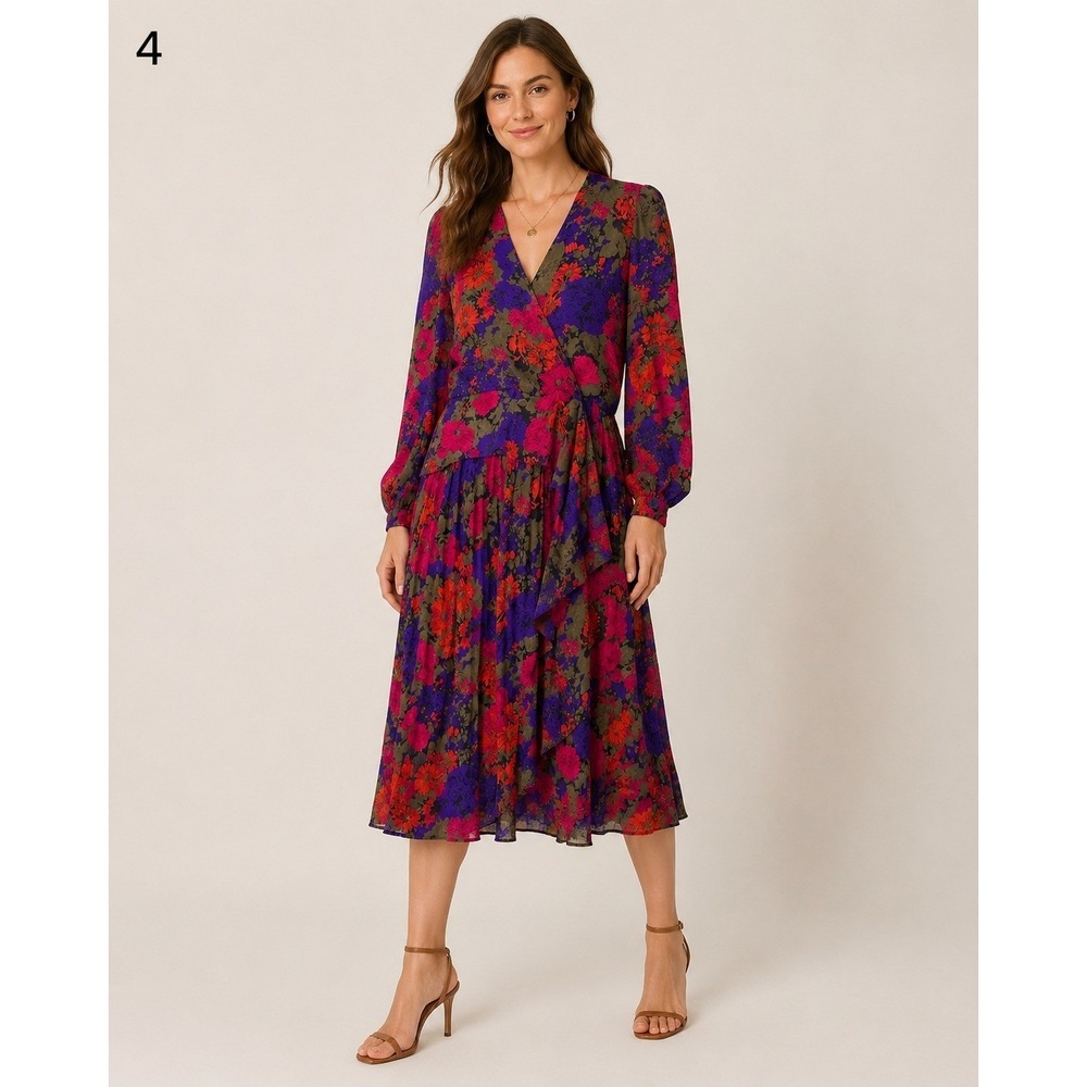 Vintage Liz Roberts by Mary Ann Lamonte Maxi Dress Womens Large Floral Print